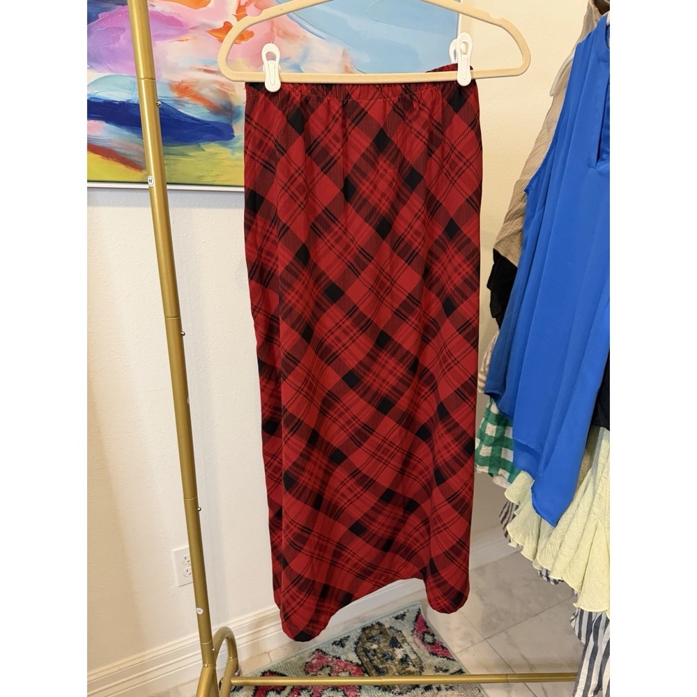 Coldwater Creek Women's Red Maxi Skirt Large, Office Career, Modest